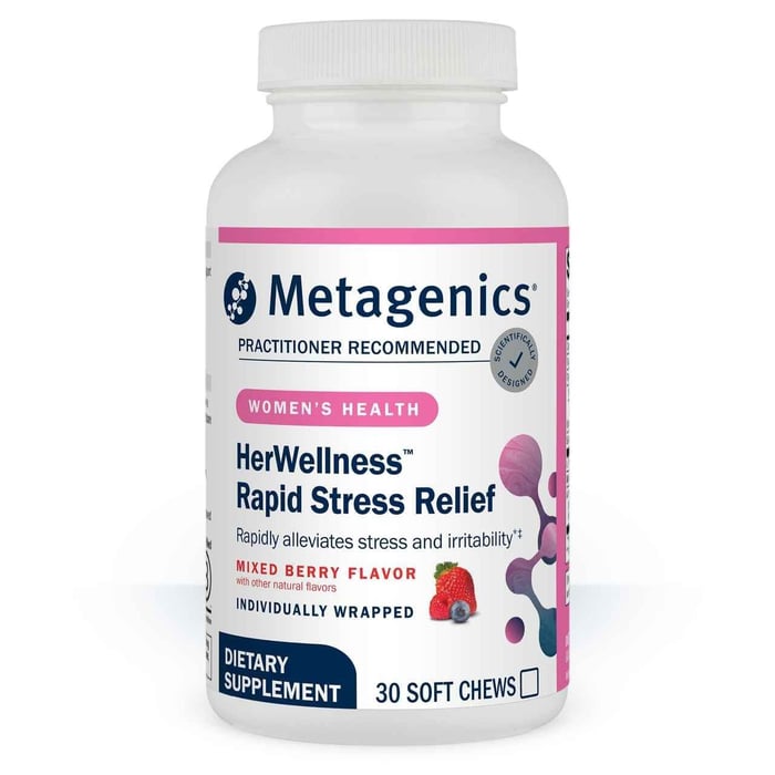 Metagenics HerWellness Rapid Stress Relief: Fast-Acting Chews for Calm