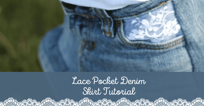 Lace Pocket Denim Skirt Tutorial | Beginner DIY Skirt