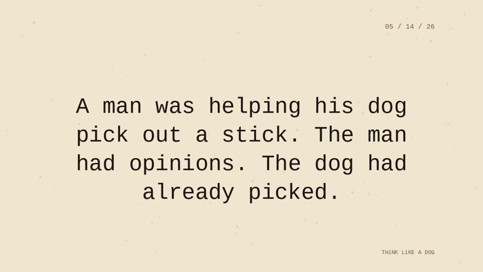 Cream typewriter-paper background with the closing paragraph centered in monospace ink: 