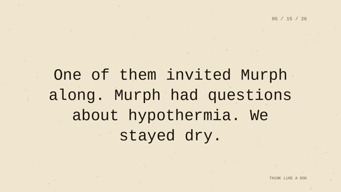 Cream typewriter-paper background with the closing paragraph centered in monospace ink: 