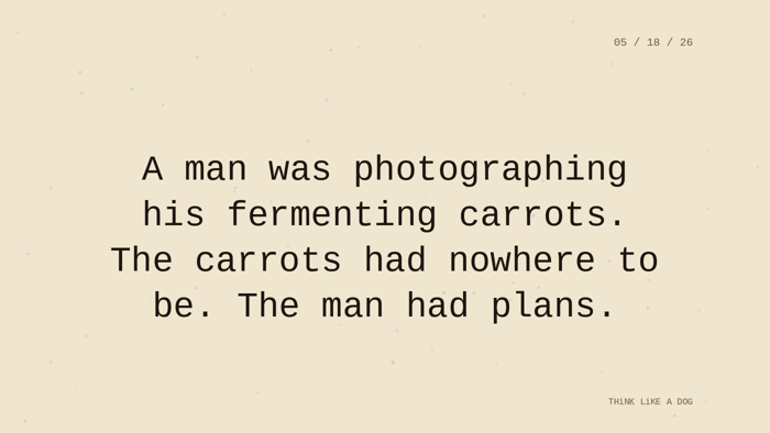 Cream typewriter-paper background with the closing paragraph centered in monospace ink: 
