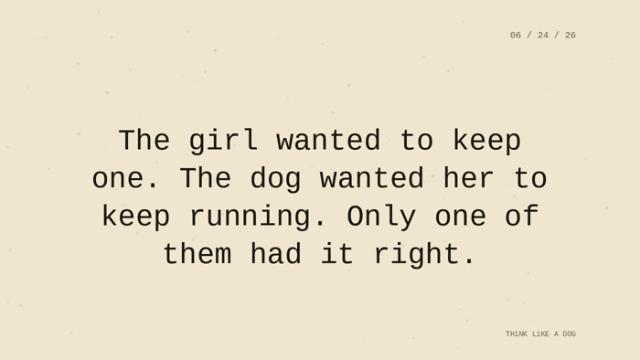 Cream typewriter-paper background with the closing paragraph centered in monospace ink: 