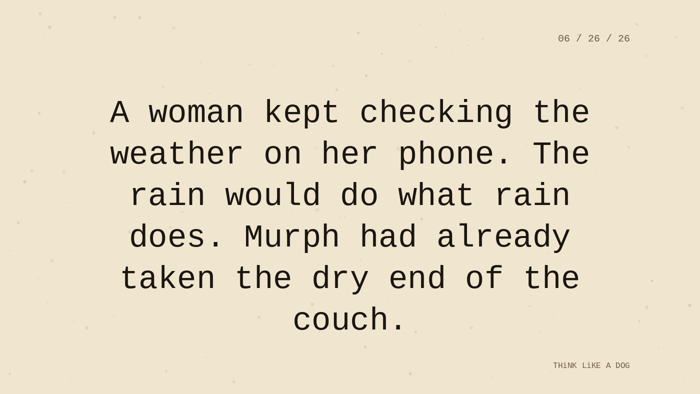Cream typewriter-paper background with the closing paragraph centered in monospace ink: 
