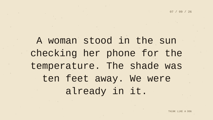 Cream typewriter-paper background with the closing paragraph centered in monospace ink: 