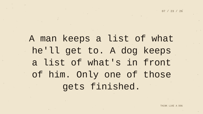 Cream typewriter-paper background with the closing paragraph centered in monospace ink: 