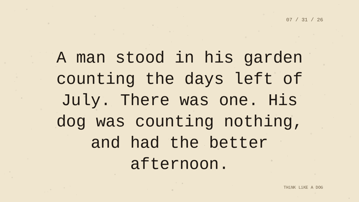 Cream typewriter-paper background with the closing paragraph centered in monospace ink: 