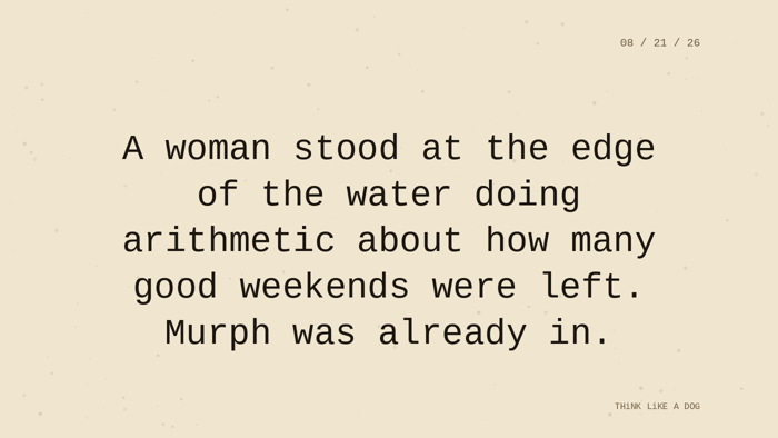 Cream typewriter-paper background with the closing paragraph centered in monospace ink: 