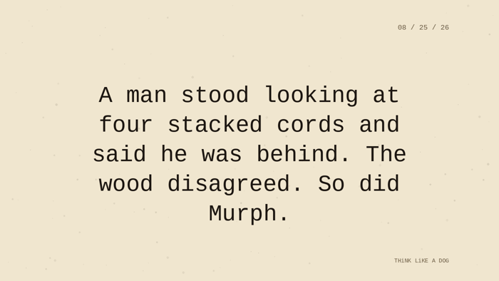 Cream typewriter-paper background with the closing paragraph centered in monospace ink: 