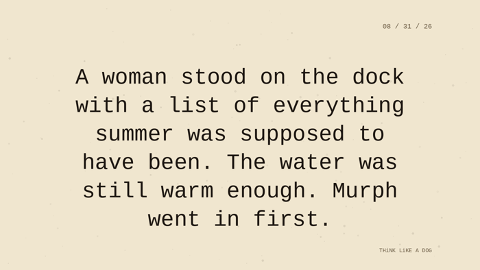 Cream typewriter-paper background with the closing paragraph centered in monospace ink: 