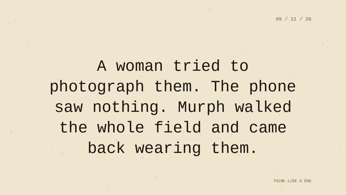 Cream typewriter-paper background with the closing paragraph centered in monospace ink: 