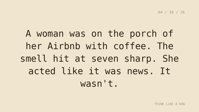 Cream typewriter-paper background with the closing paragraph centered in monospace ink: 