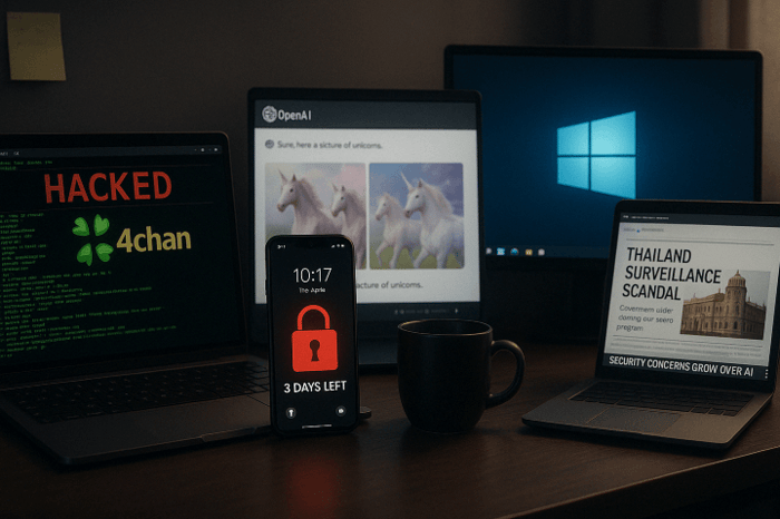 🌐 Actus IT – 4chan exposé, Android qui redémarre tout seul & IA sous acide 🧠🔥
