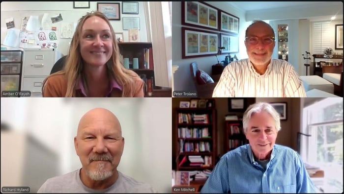 screenshot of four people in dissertation zoom meeting