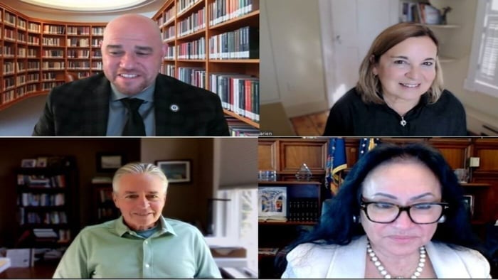 screenshot of four people in dissertation zoom meeting