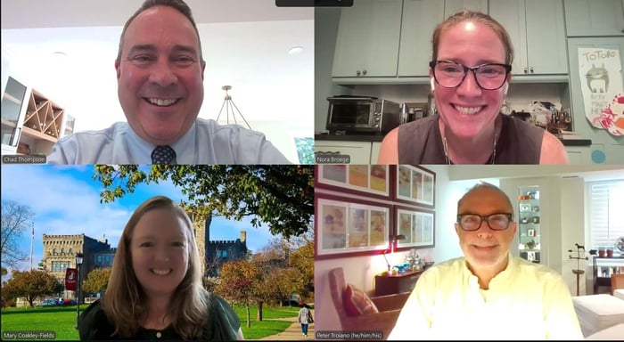 screenshot of four people in dissertation zoom meeting