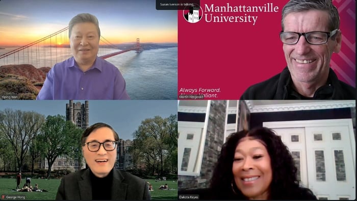 screenshot of four people in dissertation zoom meeting