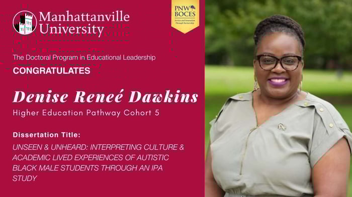 Congratulations to Denise Reneé Dawkins who on Tuesday April 14, 2026, successfully defended her dissertation.