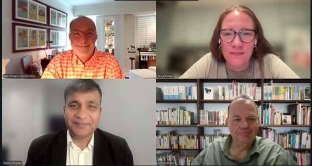 screenshot of four people in dissertation zoom meeting