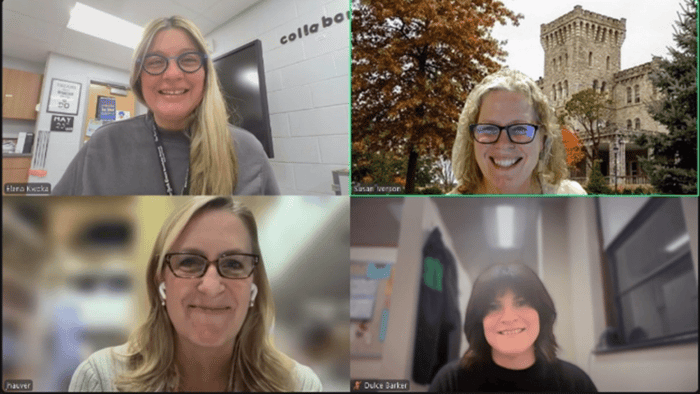 screenshot of four people in dissertation zoom meeting