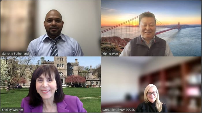 screenshot of four people in dissertation zoom meeting