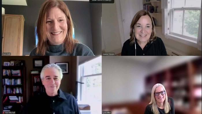 screenshot of four people in dissertation zoom meeting