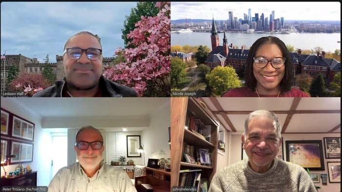 screenshot of four people in dissertation zoom meeting