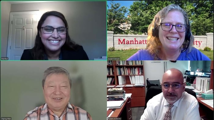 screenshot of four people in dissertation zoom meeting