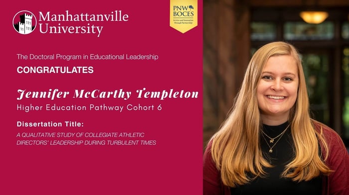 Congratulations to Jennifer McCarthy Templeton who on Thursday, March 19, 2026, successfully defended her dissertation. The title of Jennifer’s dissertation is, 