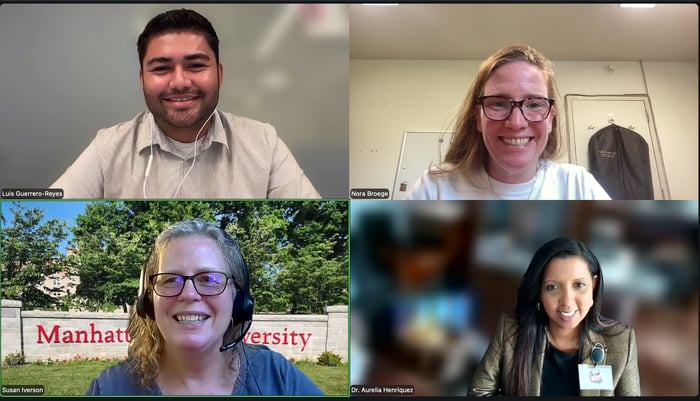 screenshot of four people in dissertation zoom meeting