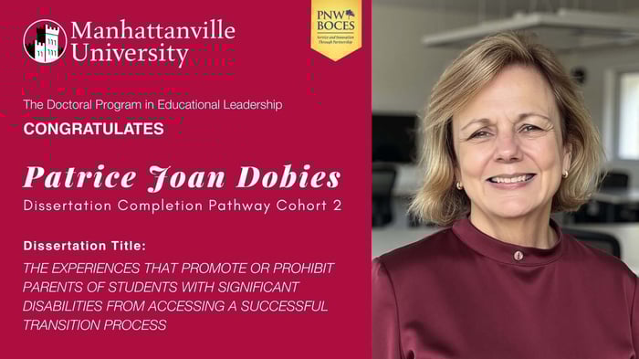 Congratulations to Patrice Joan Dobies who on Monday, April 13, 2026, successfully defended her dissertation.