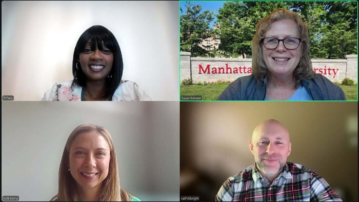 screenshot of four people in dissertation zoom meeting