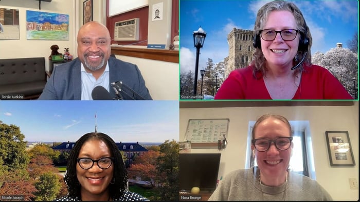screenshot of four people in dissertation zoom meeting