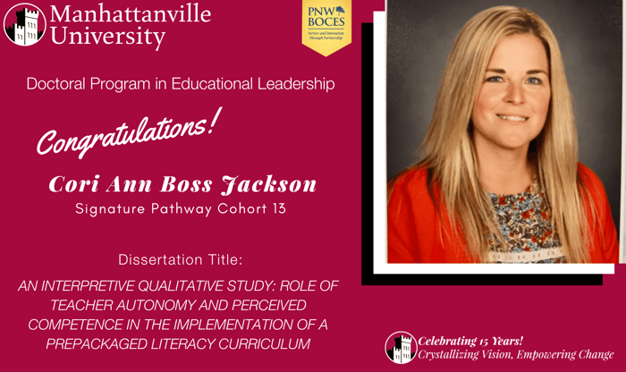 Successful Final Dissertation Defense - Congratulations to Cori Ann Boss Jackson!