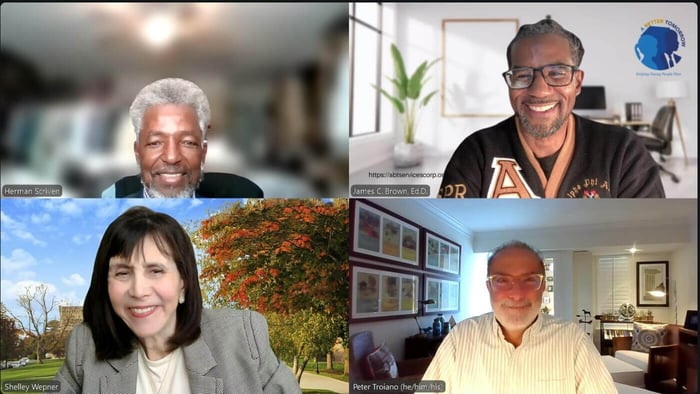 screenshot of four people in dissertation zoom meeting