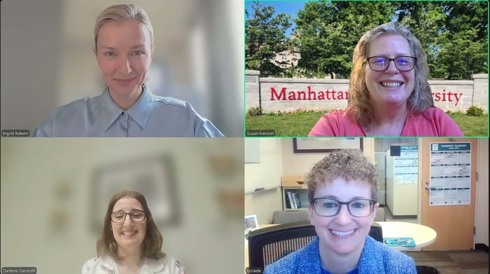 screenshot of four people in dissertation zoom meeting