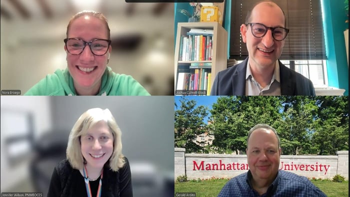 screenshot of four people in dissertation zoom meeting