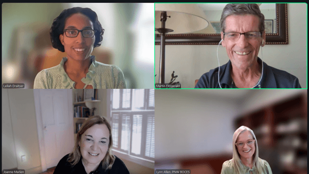 screenshot of four people in dissertation zoom meeting