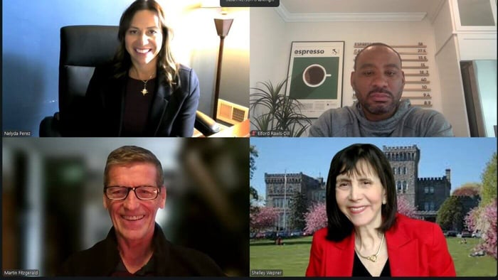 screenshot of four people in dissertation zoom meeting