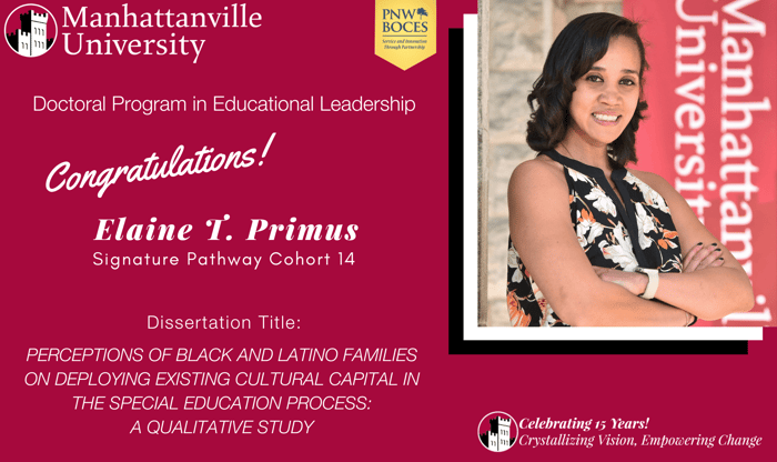 Successful Final Dissertation Defense - Congratulations to Elaine T. Primus!