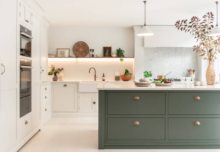 Open shelving in the kitchen