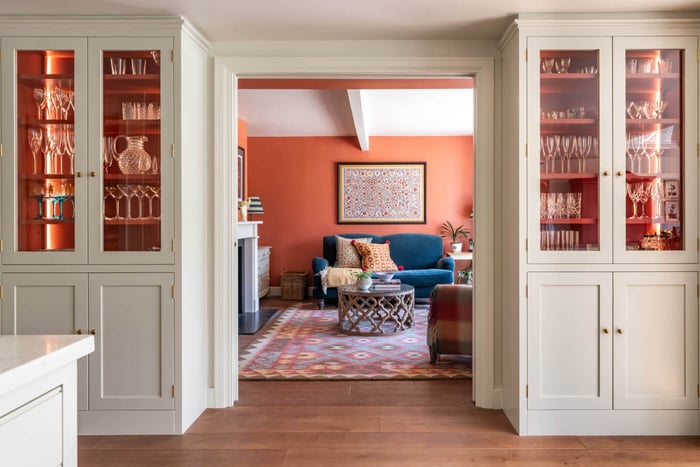 Colour in your open plan kitchen living room design