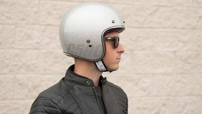 bell custom 500 deluxe helmet Bell Custom 500 Silver Flakes Helmet