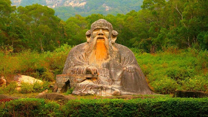 In Quanzhou, China,  a statue of Lao Tzu, the founder of the Tao and the water like philosophy of Wu Wei, sits in peace.