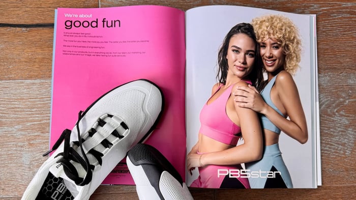 Magazine page featuring PB5star with a shoe on top