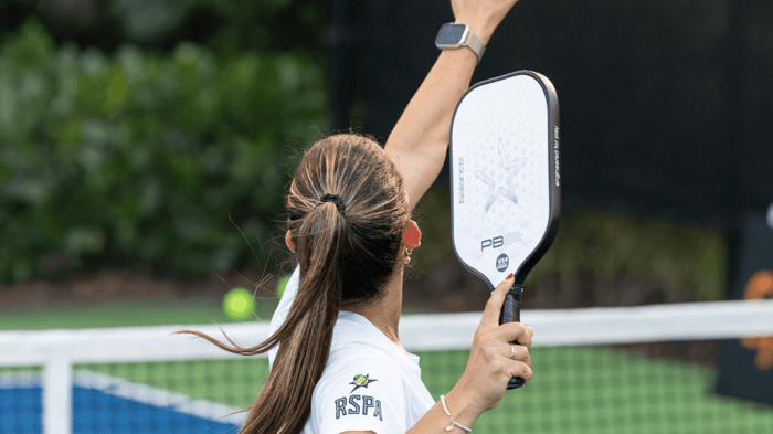 Pickleball player in a match