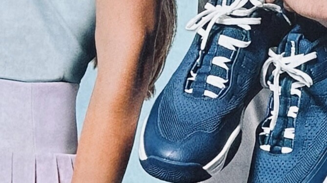 Close up shot of pickleball shoe