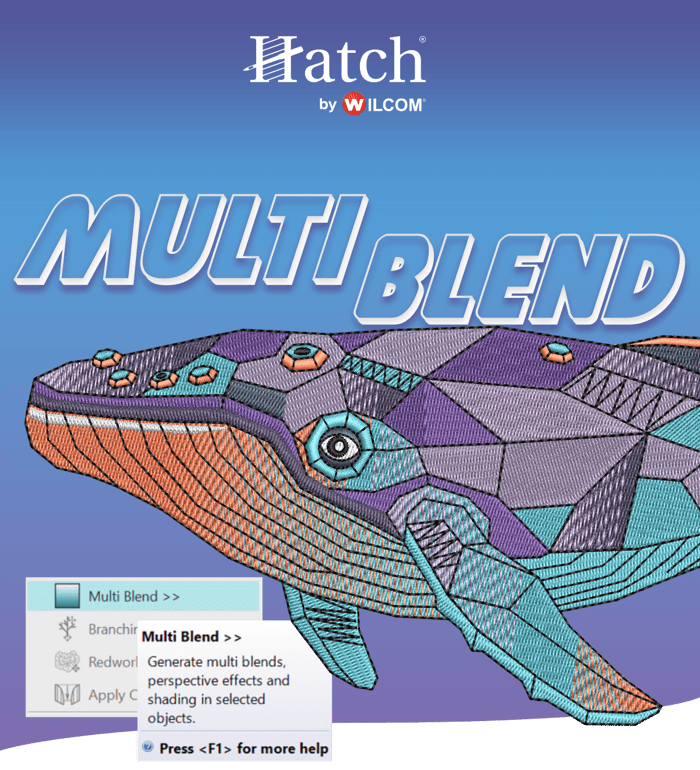 Multi Blend in hatch Embroidery