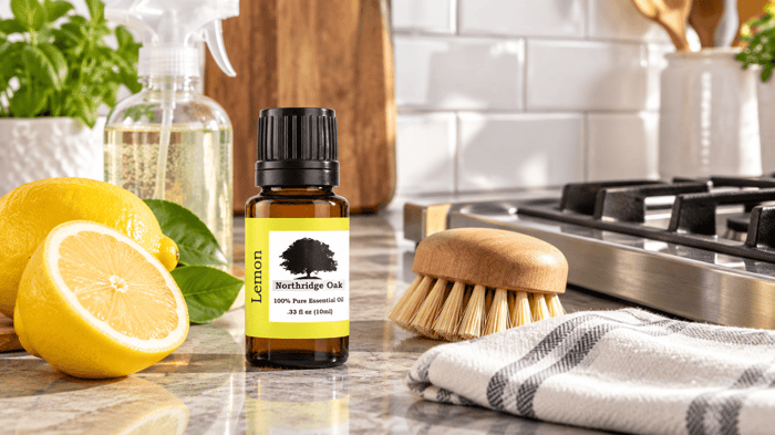 Lemon Essential Oil for Kitchen Cleaning and Degreasing
