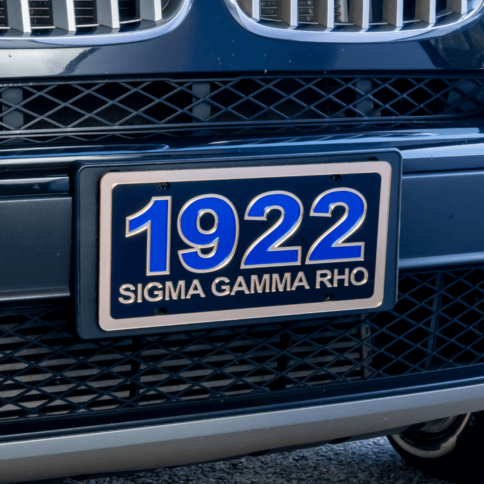 Elevate Your Ride with Sigma Gamma Rho License Plates