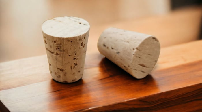 Size Chart For Tapered Cork Stoppers and Coordinated Bottles